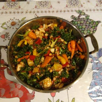 Cauliflower and Carrot Bean Casserole with Fennel and Kale